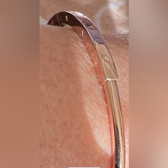 New Pandora Rose Gold Plated Gorgeous Signature I-D Open Bangle 6.9 inches - Picture 4 of 10